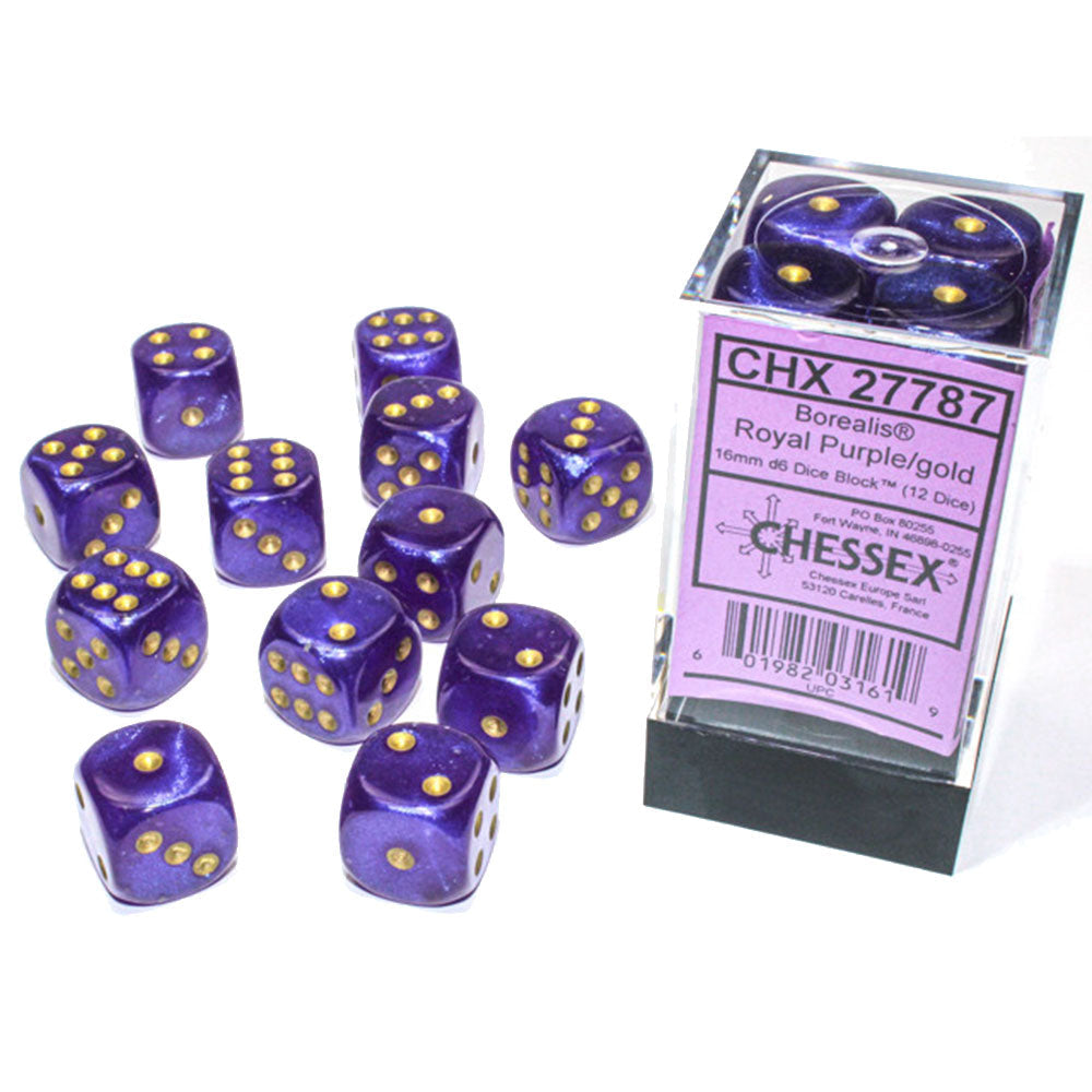 Borealis Chessex 16mm D6 Luminary Dice Block