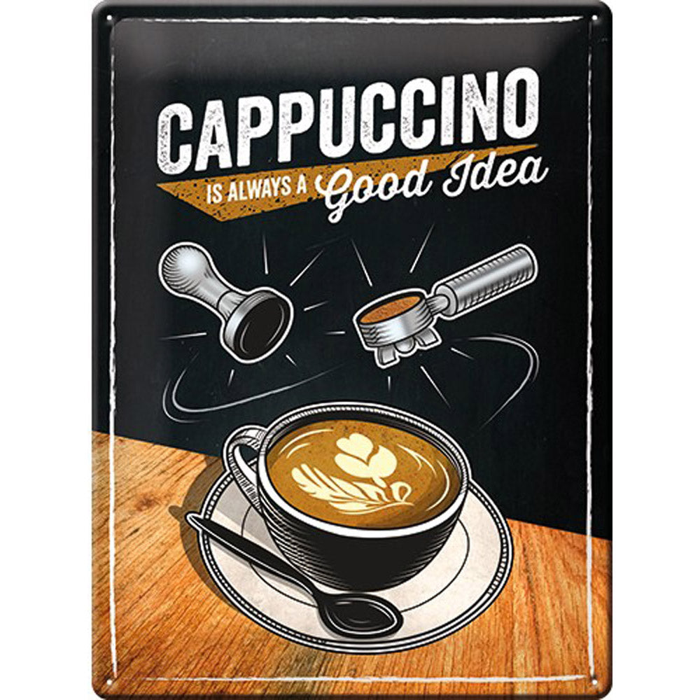 Nostalgic-Art Cappuccino Good Idea Large Sign (30x40cm)