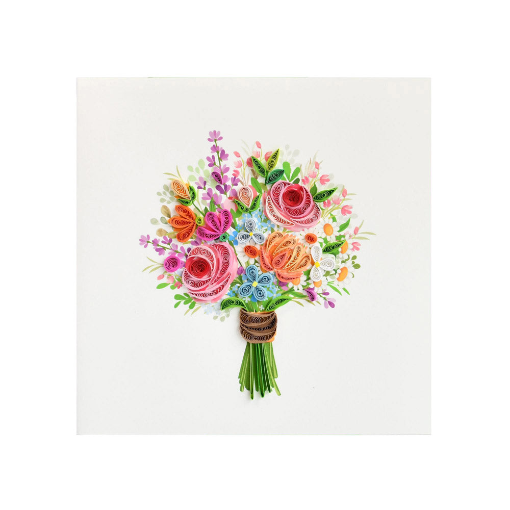 Quilled Assorted Flowers Greeting Card