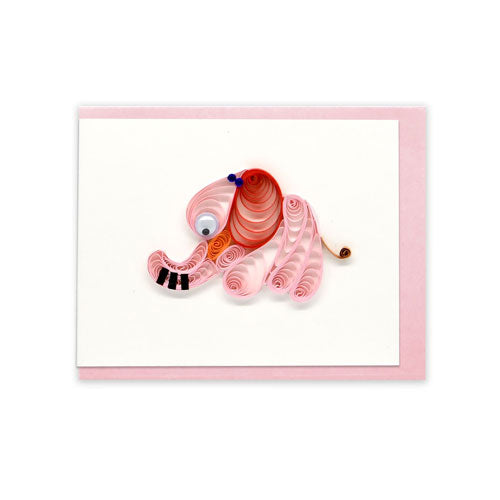 Quilled Baby Elephant Mini Greeting Card (8.5x6.4cm)