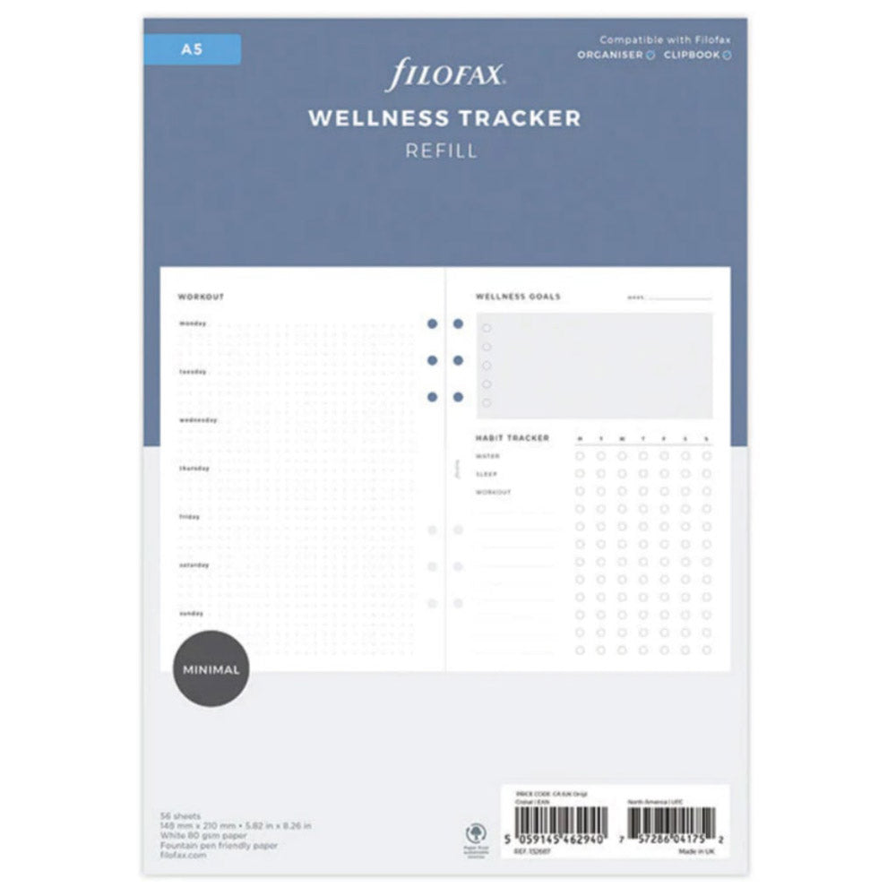 Filofax A5 Wellness Tracker Refill