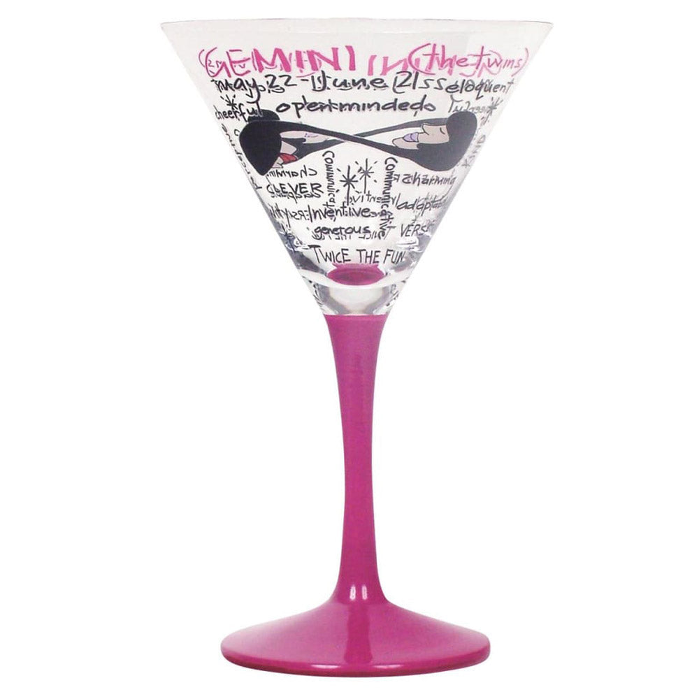 Zodiac Hand-Painted Martini Glass