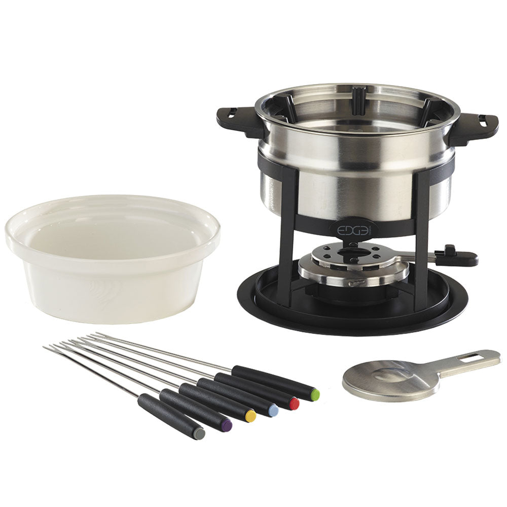 Edge Design 3-in-1 Stainless Steel Fondue Set with Guide