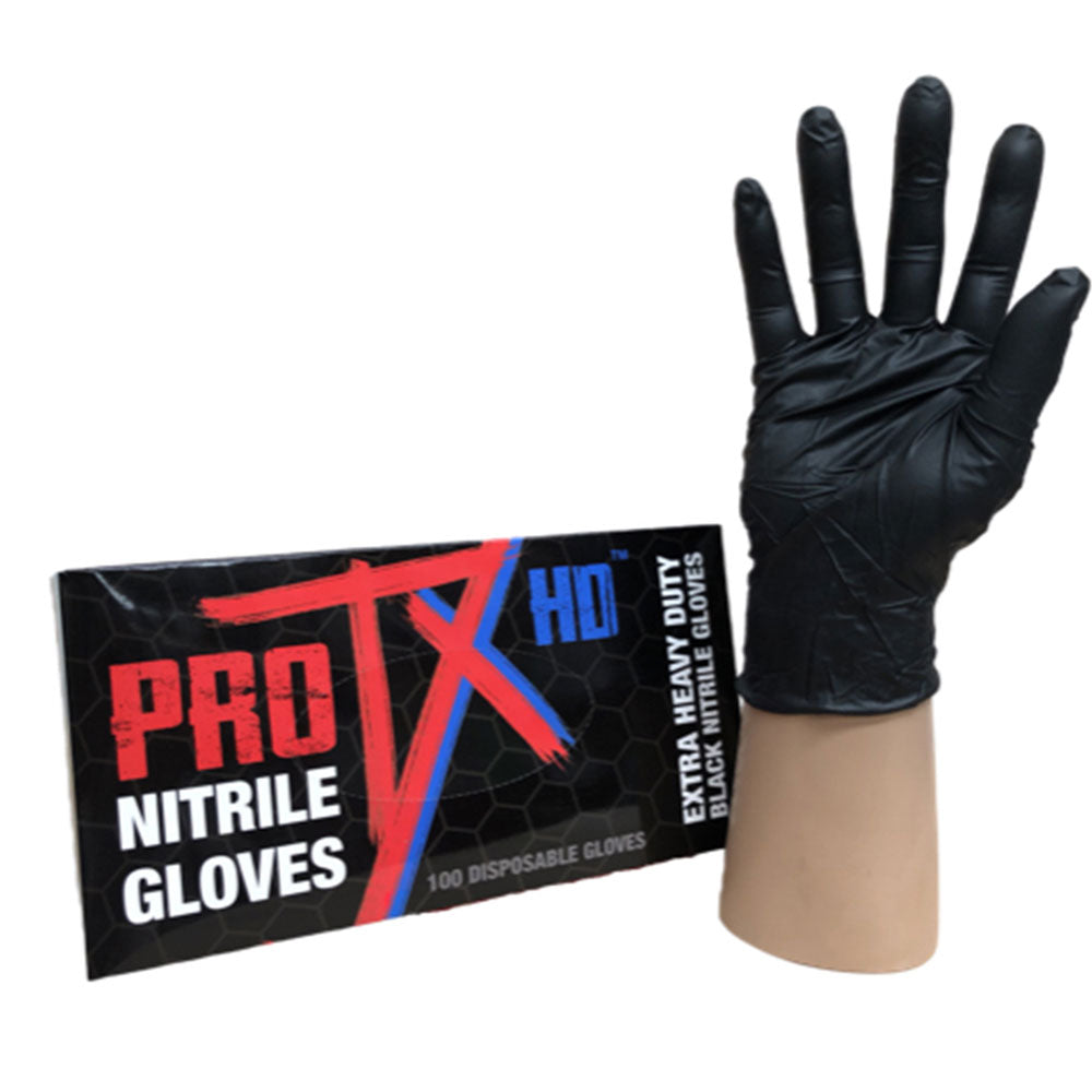 Pro TX HD Heavy Duty Nitrile Gloves 100pcs (Black)