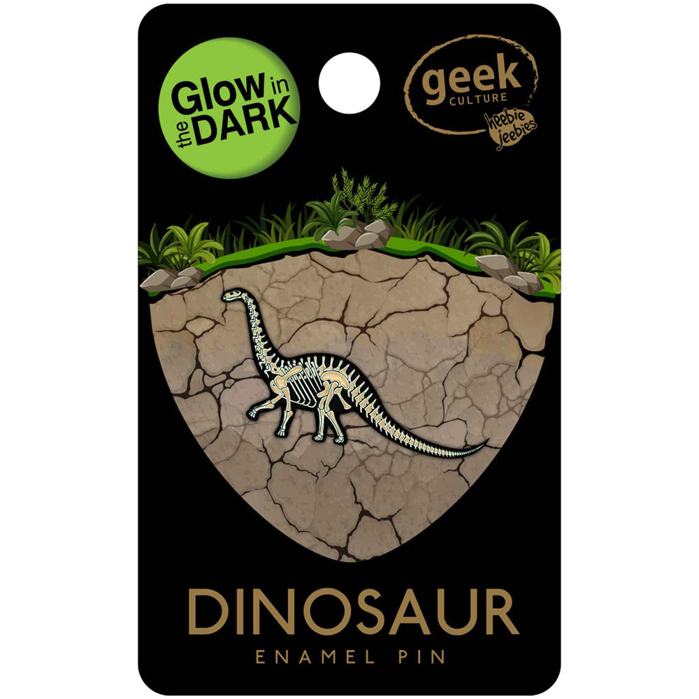 Dinosaur Skeleton Glow Enamel Pin