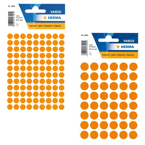 Herma Luminous Round Sticker Labels (Orange)