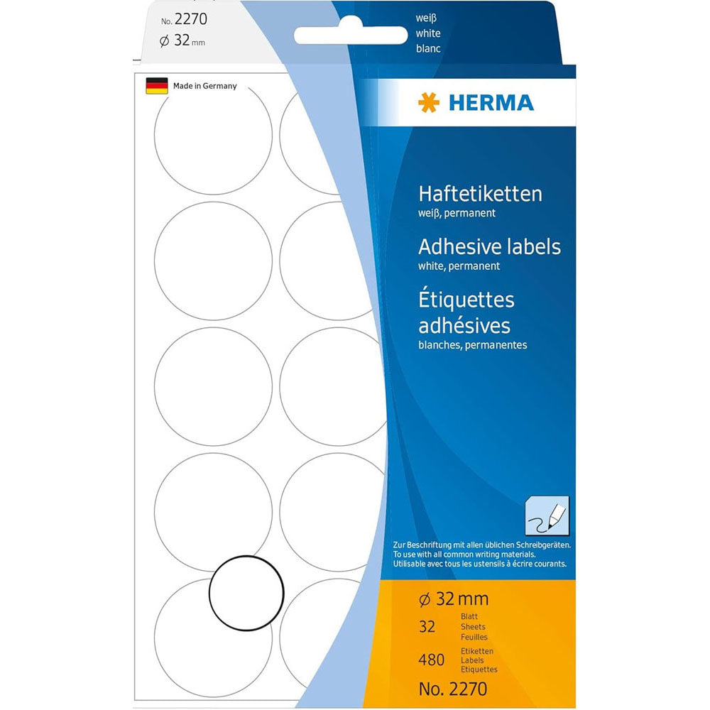 Herma Multi-Purpose Adhesive Dot Labels (White)