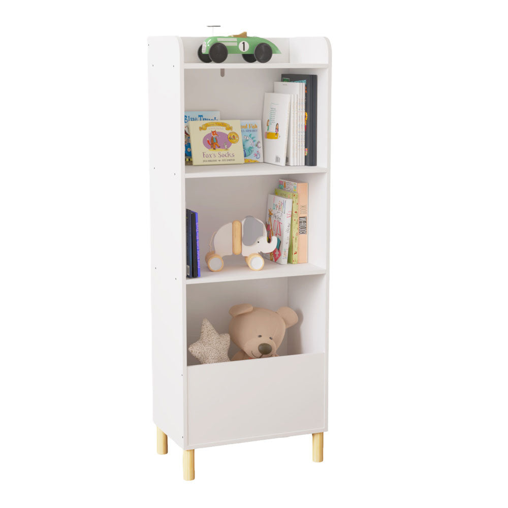 Free Standing 4-Tier Kid's Bookcase & Toy Organizer in White