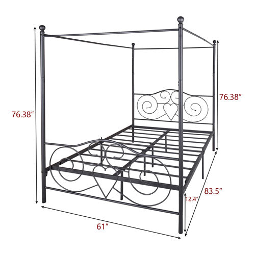 Queen-Sized Canopy Style Bedframe with Head and Foot Board