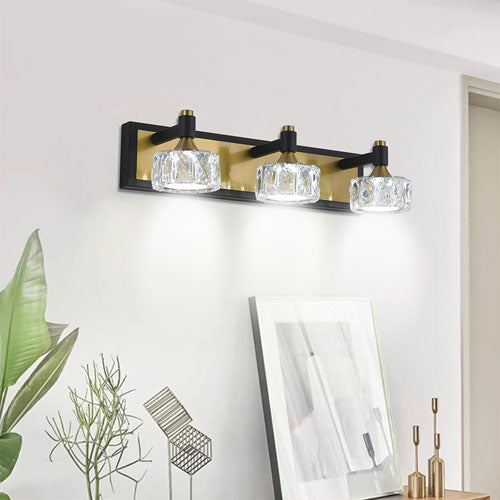 Modern 3-Light LED Crystal Vanity Lighting