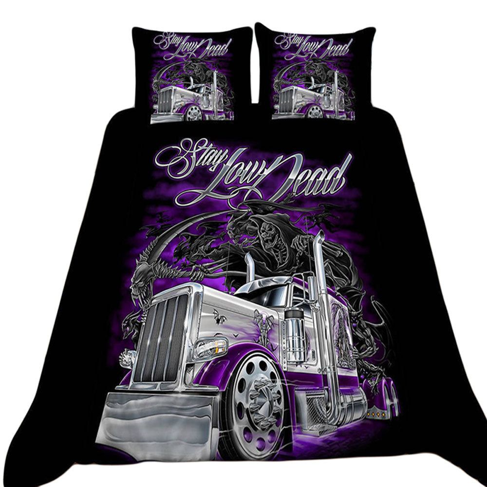 3D Printed Purple Car Bedding Set