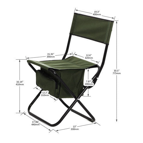 Folding Table & Chair Set Portable Camping Set (Black+Green)