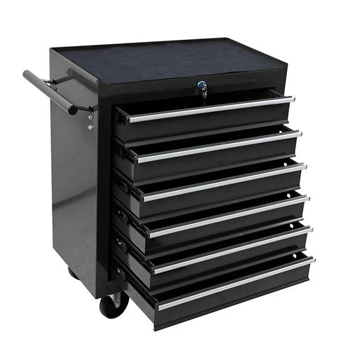 6-Drawer Tool Cart with Wheels (Black)