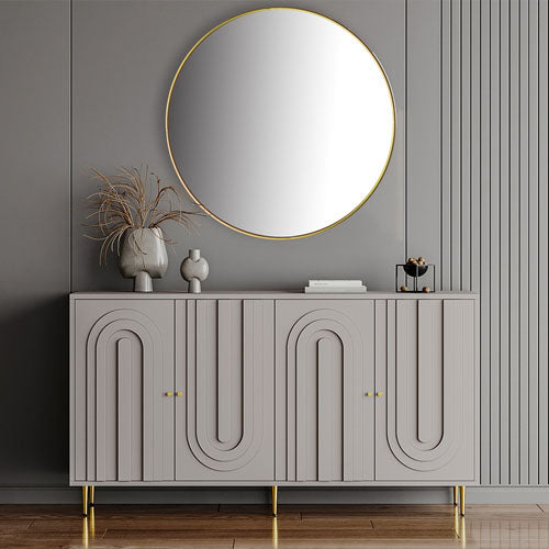 Modern Lacquered Wooden Sideboard (Grey)