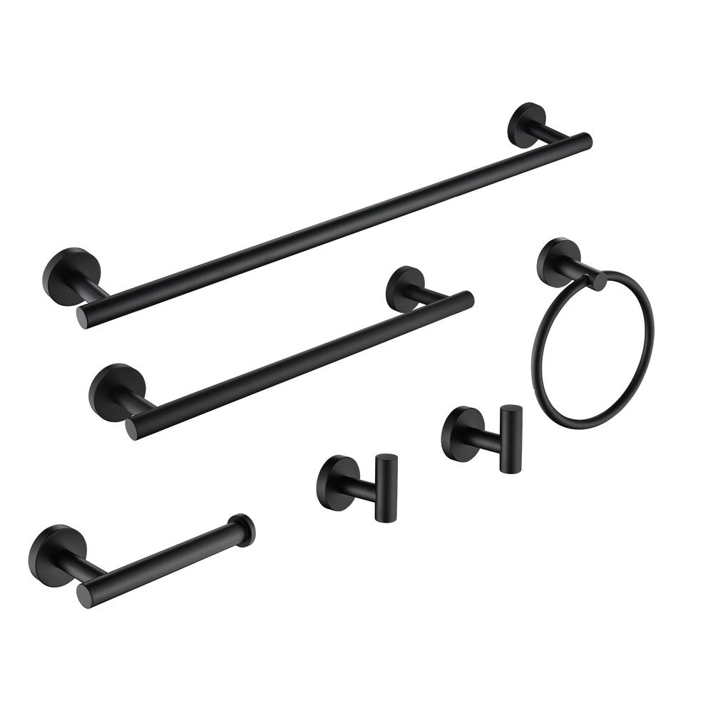 S/Steel Wall Mounted Bathroom Towel Rack Set (Black)