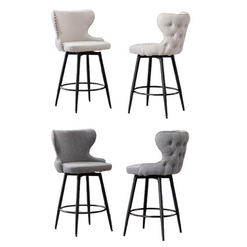 Gold Accent Bar Stools with Black Legs 2pc