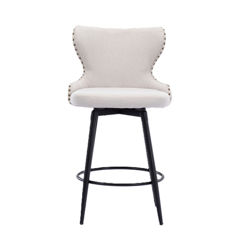 Gold Accent Bar Stools with Black Legs 2pc