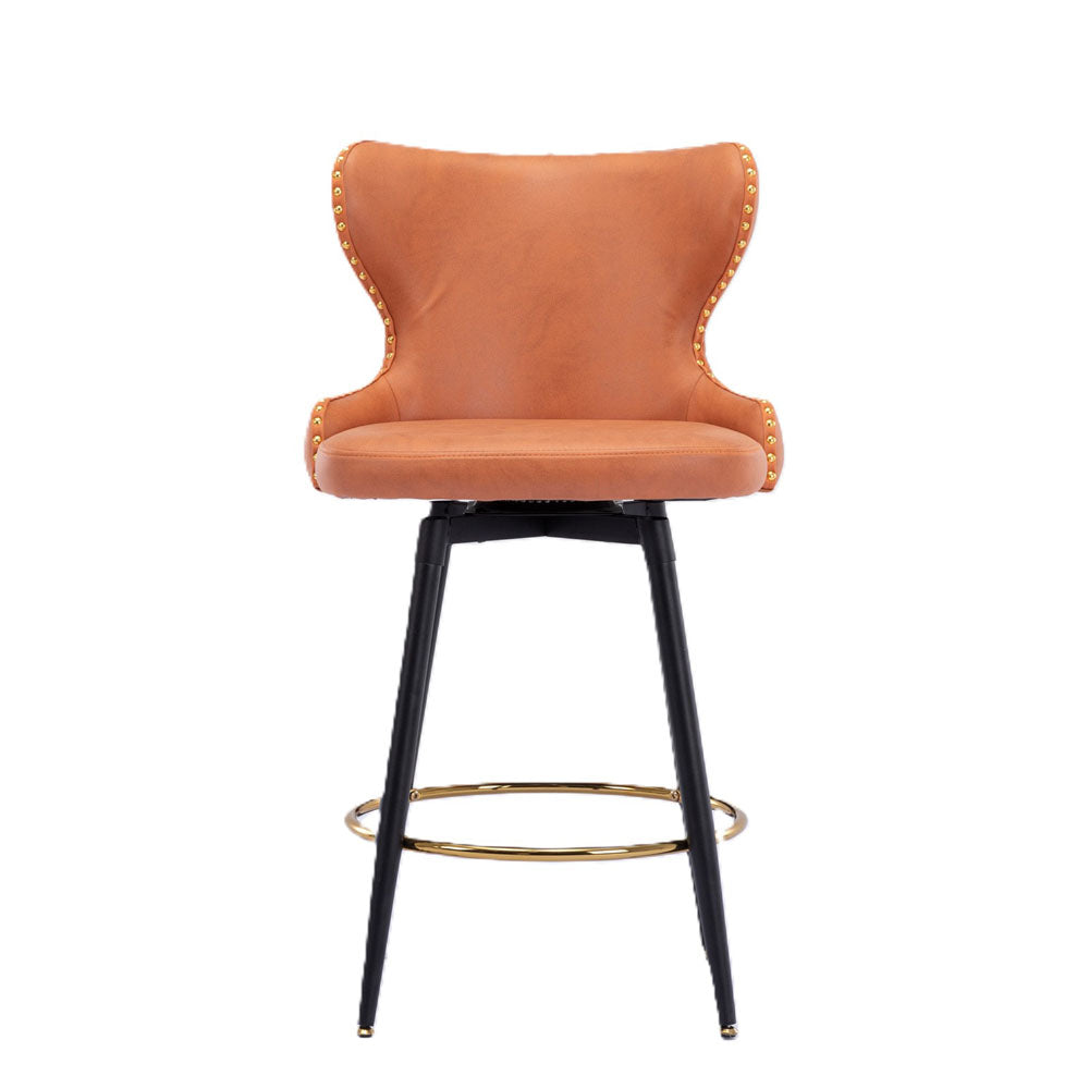 Gold Accent Bar Stools with Black Legs 2pc