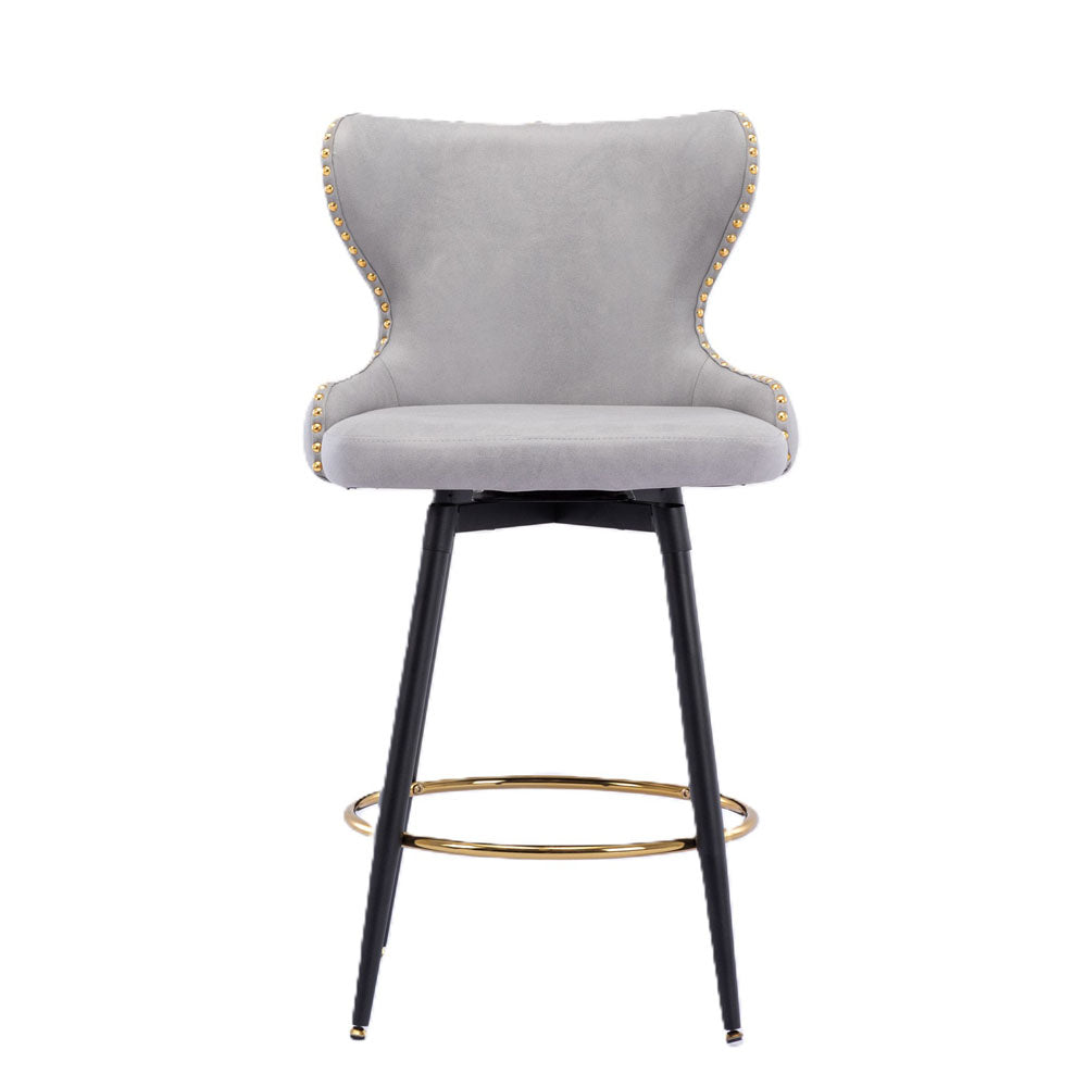 Gold Accent Bar Stools with Black Legs 2pc