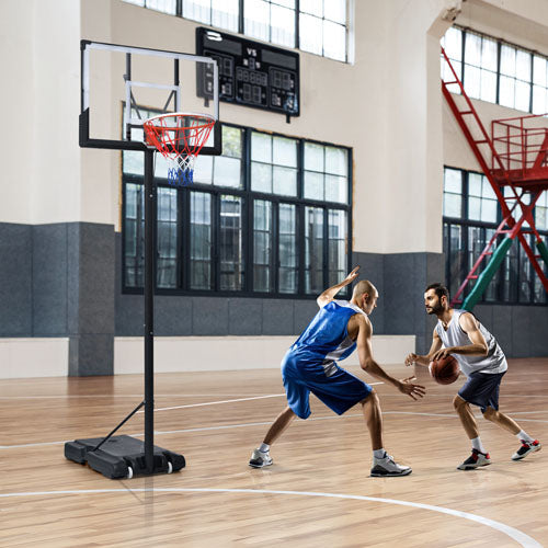 Height Adjustable Waterproof Basketball Hoop Set with Lights