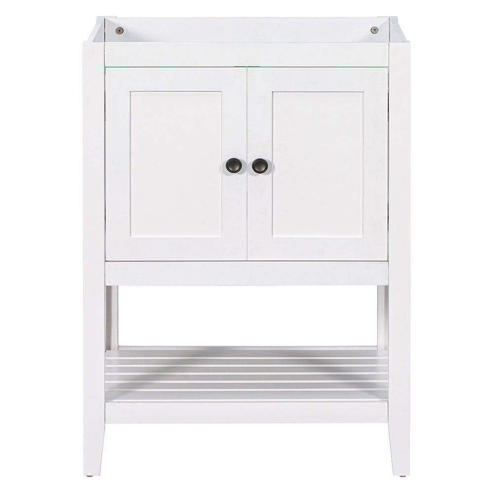 Bathroom Vanity Base with Doors & Open Shelf (White)