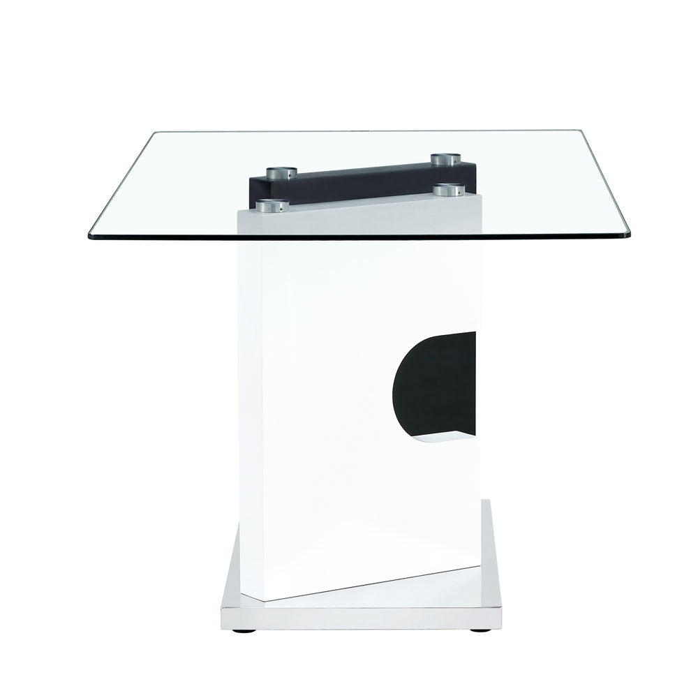 Large Modern Minimalist Glass Table w/ SpecialShaped Bracket