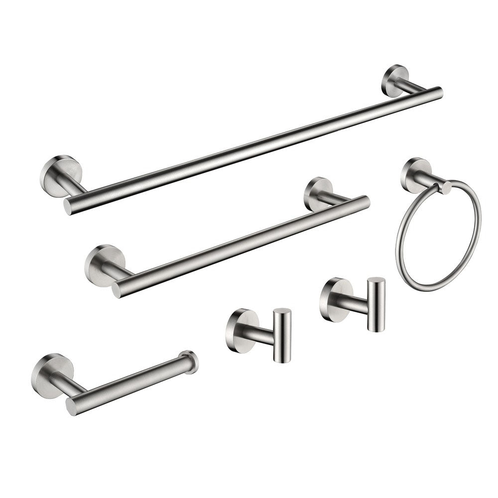 6-Piece On-Site Wall Mount Stainless Steel Towel Rack Set