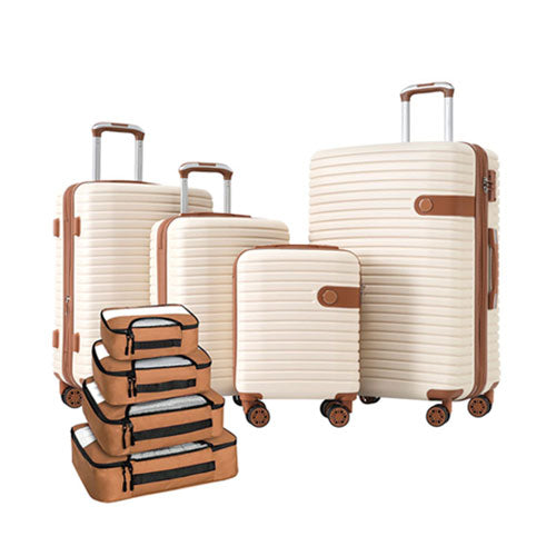 Suitcase w/ Packing Cubes & TSA Lock 4pcs