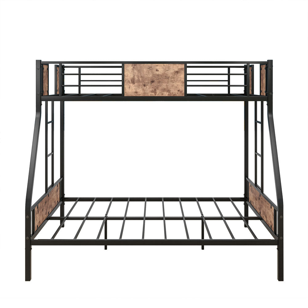 Space Saving Twin Sized Metal Bunk Bedframe w/ Ladder & Rail