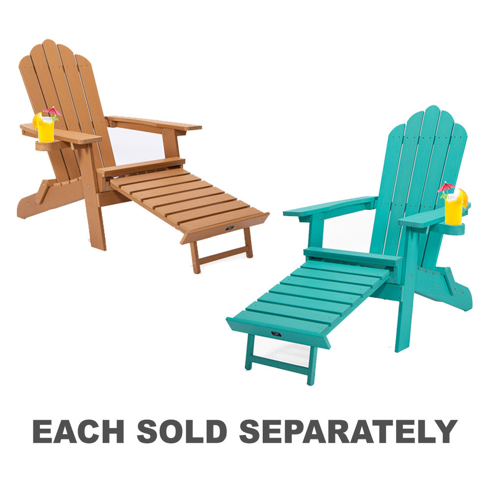 Folding Adirondack Chair with Ottoman & Cup Holder