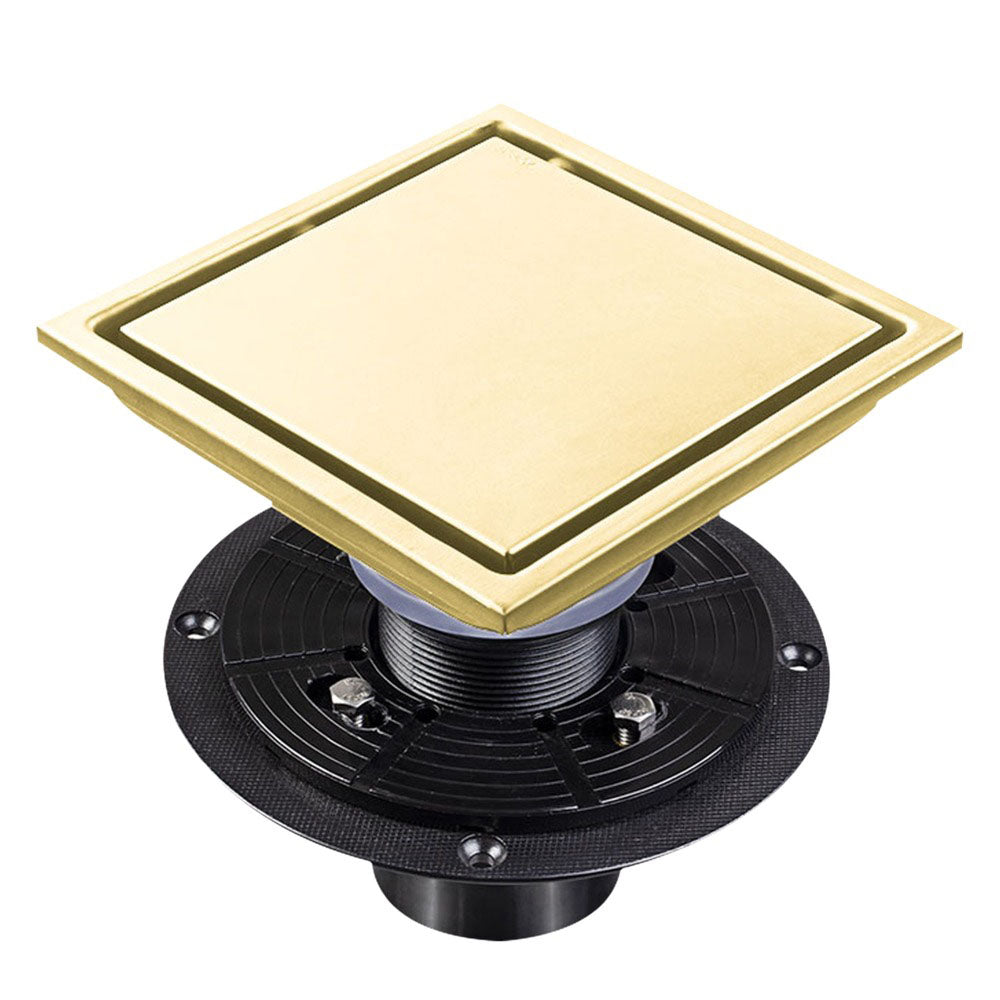 6 Inch Square Shower Floor Drain (Gold)