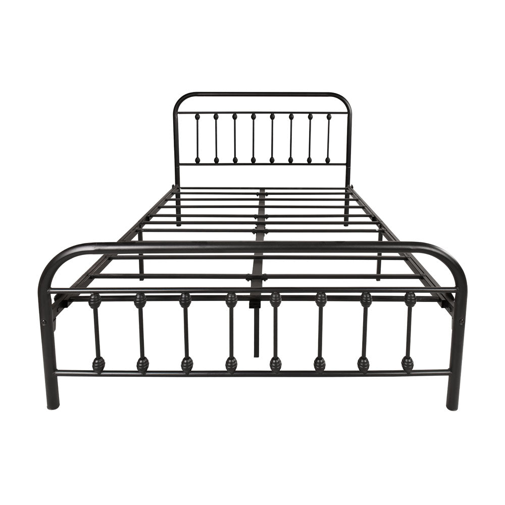 Heavy Duty Metal Full Slat Support Bed Frame (Black)