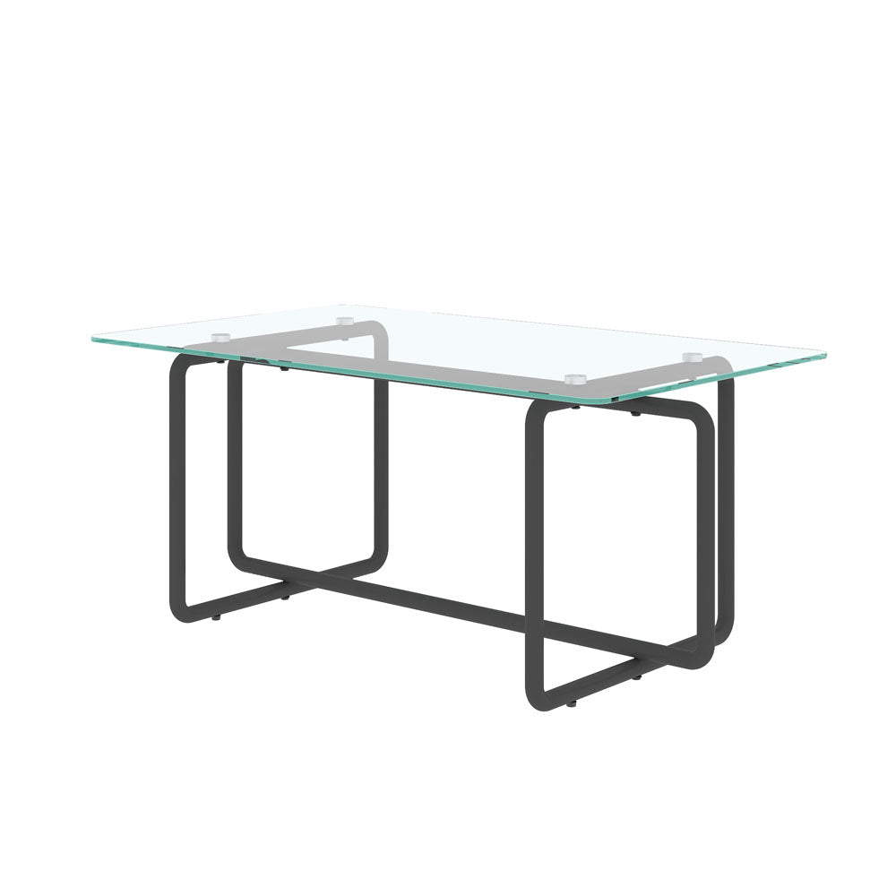 Modern Glass Rectangular Console Center Table (Transparent)