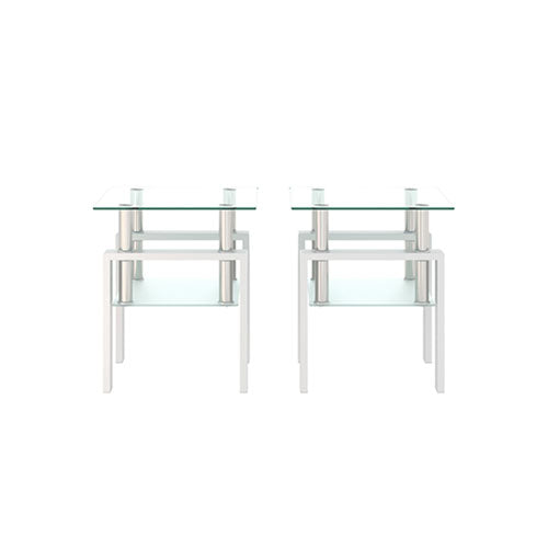 Modern Design Glass Coffee Table 2pcs