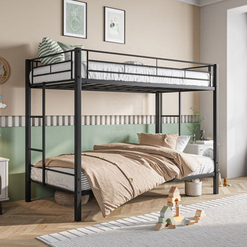 Heavy Duty Twin Sized Full Metal Bunk Bedframe with Ladder