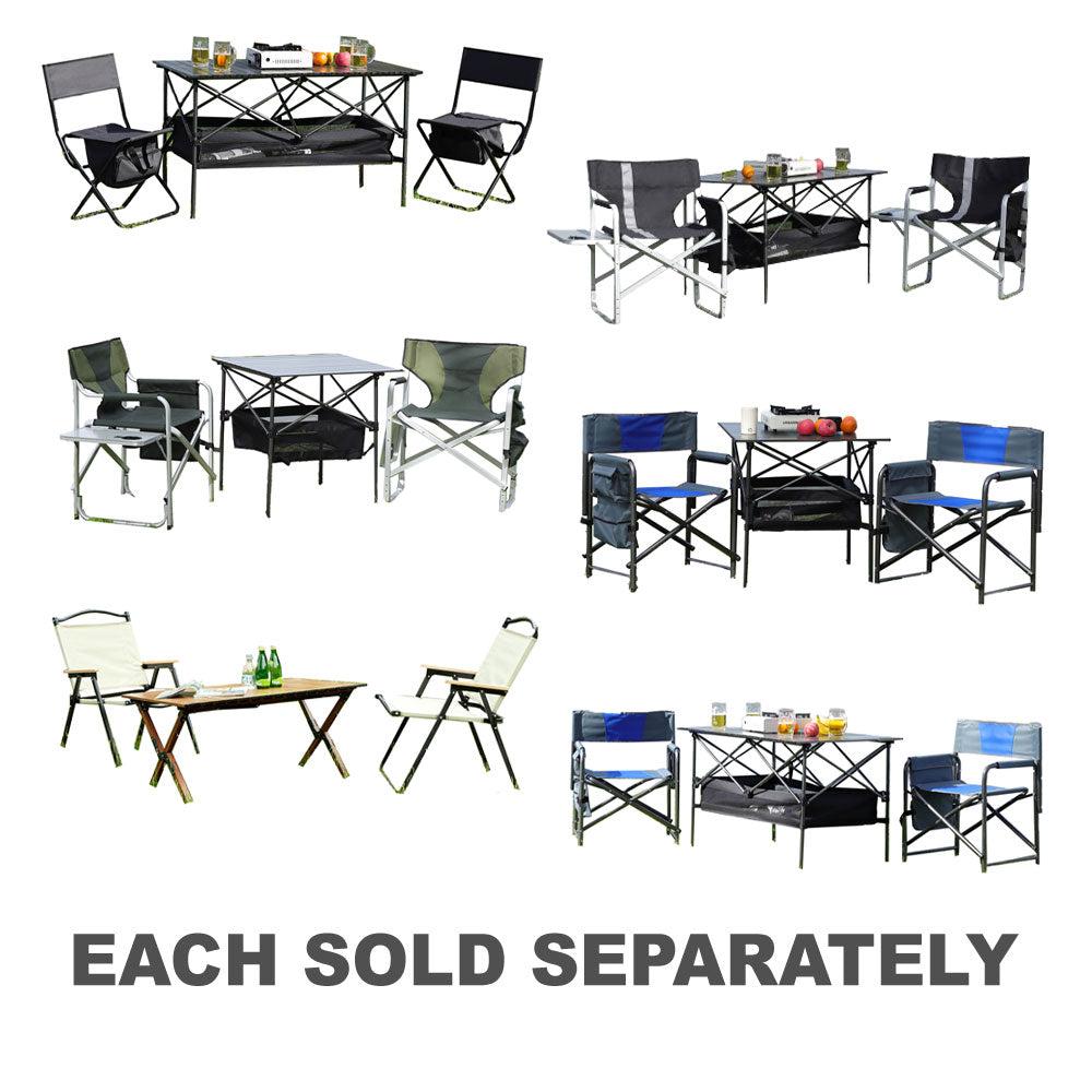 Outdoor Roll up Table & Folding Chair (Set of 3)