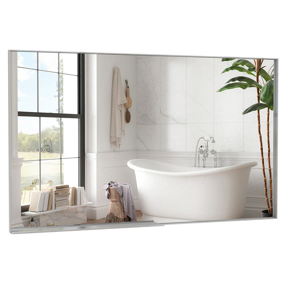 36x60 Inch Silver-Framed Modern Oversized Mirror