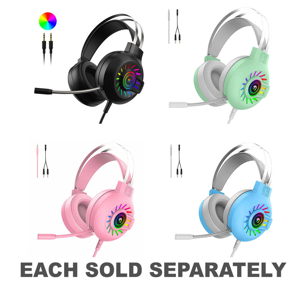 Foldable Headset with RGB Backlight & Built-in Mic