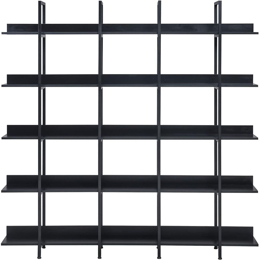 5-Tier Industrial Bookshelf with Metal Frame