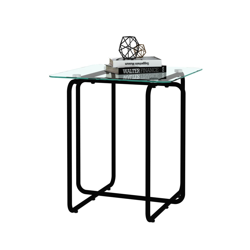 Modern Glass Coffee Bed Side Table (Transparent)