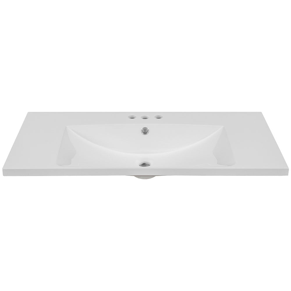 Ceramic Single Bathroom Vanity Top with 3-Faucet Holes