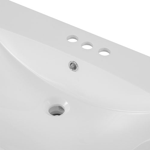 Ceramic Single Bathroom Vanity Top with 3-Faucet Holes