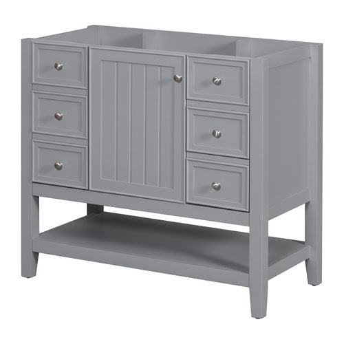 Vanity Base with Cabinet & 3 Drawers 36" (Grey)