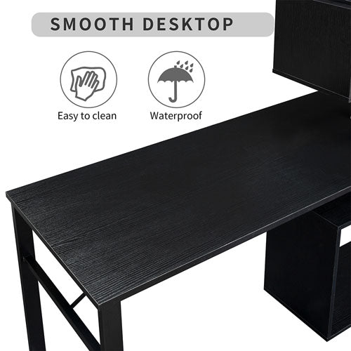 5-Tier L-Shaped Rotating Desk with Lockable Casters