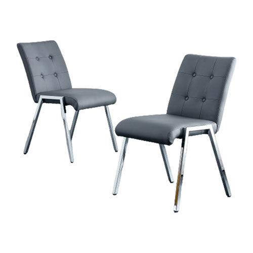 Grid Armless High Back Upholstered Dining Chairs 2pcs