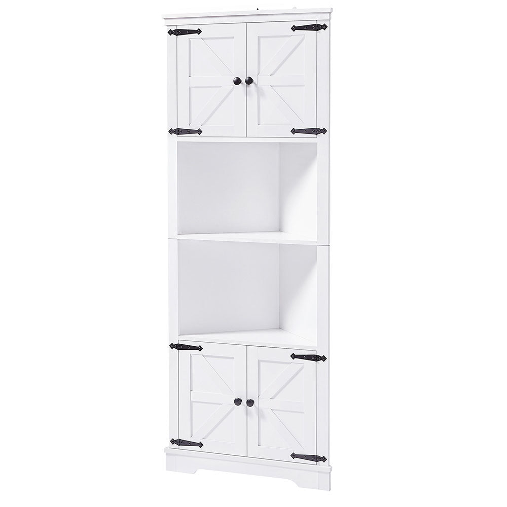 Tall Corner Bathroom Cabinet (White)