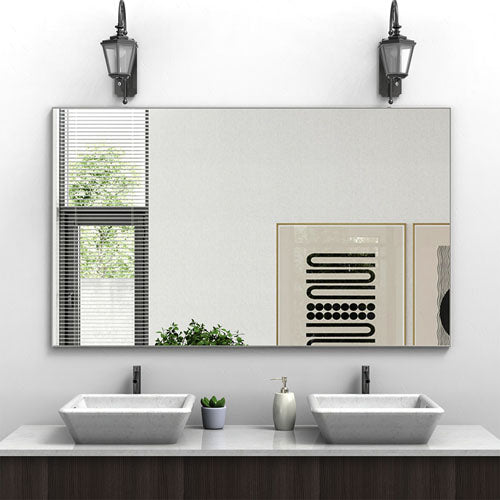 Oversized Rectangle Mirror with Silver Frame