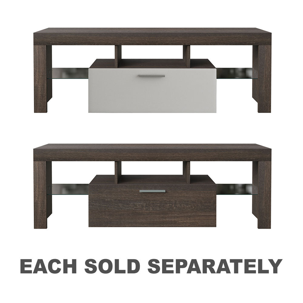 Easy & Modern TV Stand w/ Toughened Glass Shelf