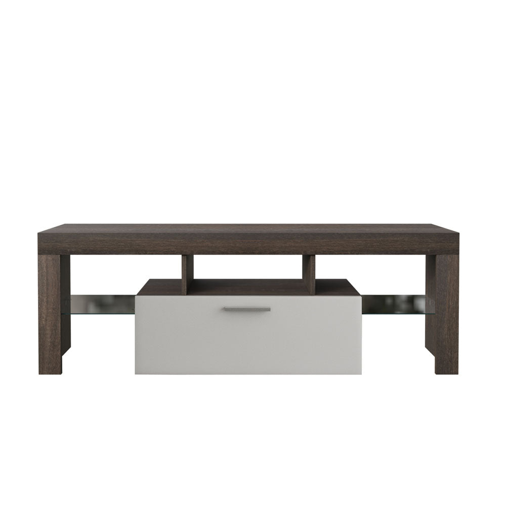 Easy & Modern TV Stand w/ Toughened Glass Shelf