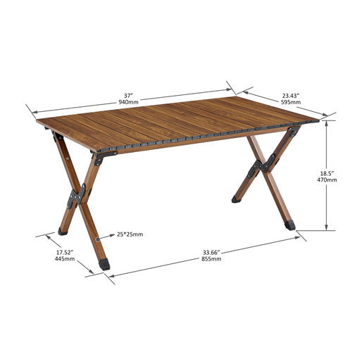 Lightweight Aluminum Foldable Rectangular Camping Table